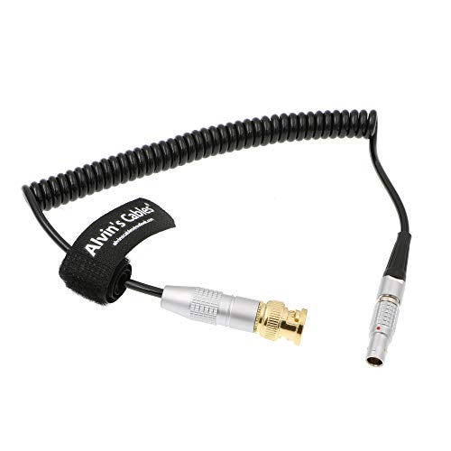 Alvin's Cables BNC to 5 Pin Male Timecode Coiled Cable for ARRI Mini| Sound Devices ZAXCOM TC direction: BNC→5 Pin Male