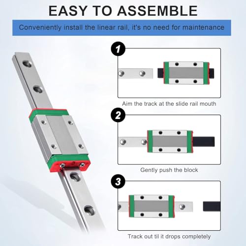 Mini High Accurate Linear Rail Guide - 1pc 400mm MGN12 Miniature Linear Rail Guide Rail 12mm Width + 2pcs MGN12B Slide Blocks