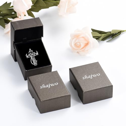 shajwo Deer Antler Cross Urn Necklace for Ashes Silver with Black