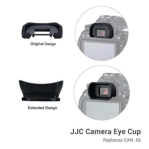 JJC Silicone EB Eyecup Viewfinder for Canon 5D Mark II 90D 70D 6D, 2-Type Original+Extended