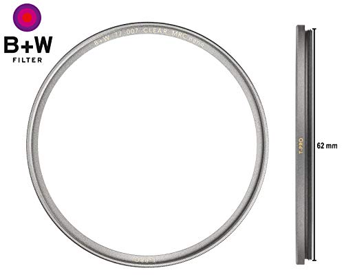 B + W Clear Protection Filter for Camera Lens – Ultra Slim Titan Mount (T-PRO), 007, HTC, 16 Layers Multi-Resistant and Nano Coating, Photography Filter, 62 mm 62mm T-PRO (Ultra Slim, MRC nano) Single