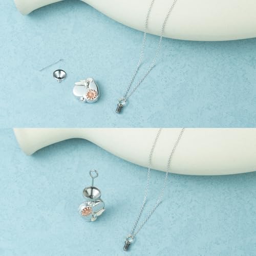925 Sterling Silver Urn Necklace Gifts for Loss - Heart with Hummingbird Daisy, Ashes Keepsake Memorial Jewelry 18"