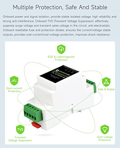 Waveshare Rail-Mount TTL to RS422 Galvanic Isolated Converter Anti-Surge Multiple Isolation Protection Longer Transmission Distance