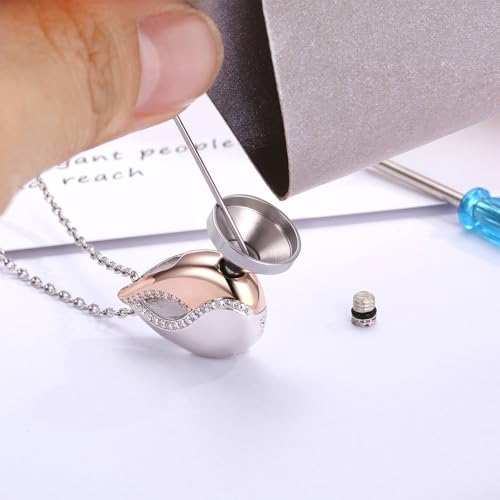 Sariel Dual Urn Pendant Necklace 925 Sterling Silver Teardrop