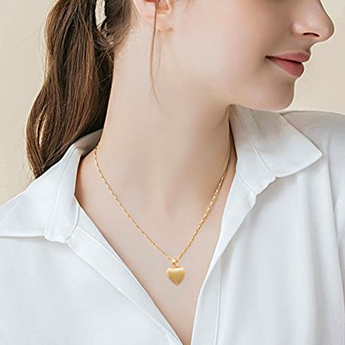 Imrsanl Small Heart Urn Necklace for Ashes Cremation Jewelry for Women Stainless Steel Pendant Memorial Ash Holder Loved Ones Keepsake Gold