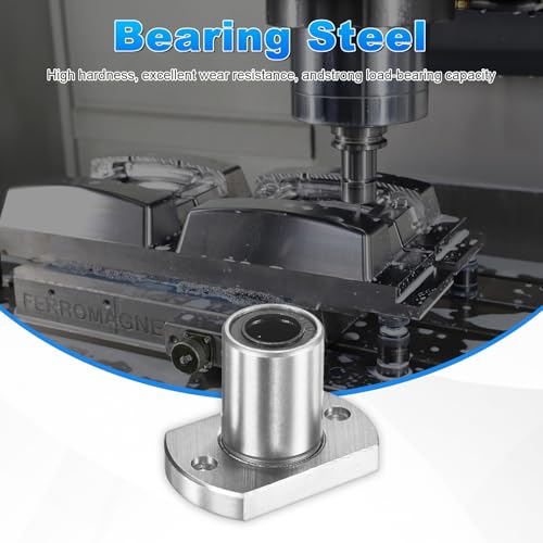 PATIKIL LMH20UU Linear Ball Bearings 20mm Bore Dia 32mm OD 38mm Long 5.5mm Hole, 2Pcs Round Flange Linear Motion Bushing Double Side Rubber Sealed Rod Liner Shaft for Machine 3D Printer 2