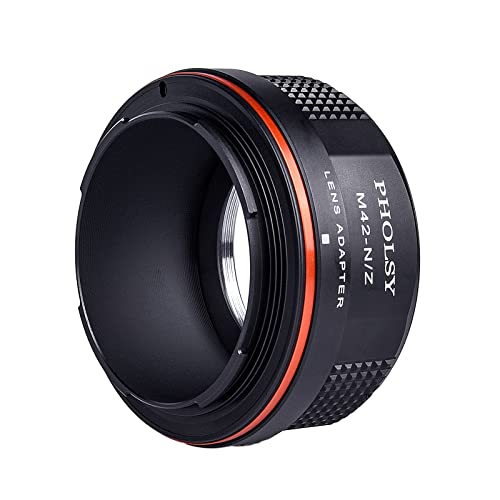 PHOLSY Lens Mount Adapter Compatible with M42 42mm Lens and Nikon Z Camera M42 to Nikon Z