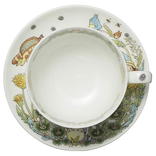 Noritake T97285A/4660-2 Milk Tea Cup & Saucer, 11.8 fl oz (325 cc), My Neighbor Totoro, Dandelion, Microwave Safe, 1 Guest, Bone China 01: Milk tea cup & saucer 02: Dandelion knit
