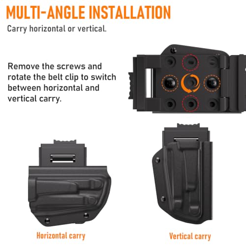 Black Kydex multitool sheath for Leatherman Wingman and Sidekick with two belt clips