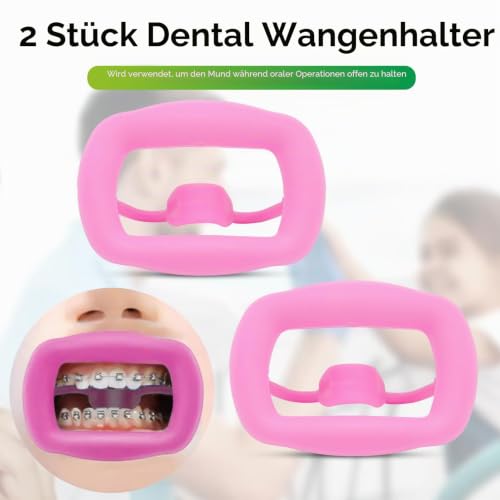 2 Pieces Dental Mouth Openers Reusable Autoclavable Silicone Teeth Whitening Cheek Holder Lip Holder for Dentist Mouth Inspection Mouth Guard Challenge Game (Pink) Pink
