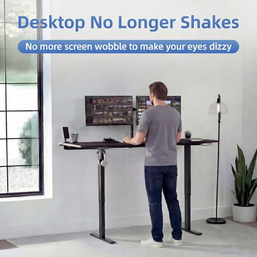Standing Desk Anti Wobble Stabilizer 2 Pack, White, Fits 0.5-1.2 in White (2-pack 0.5"–1.2" Desk Thickness)