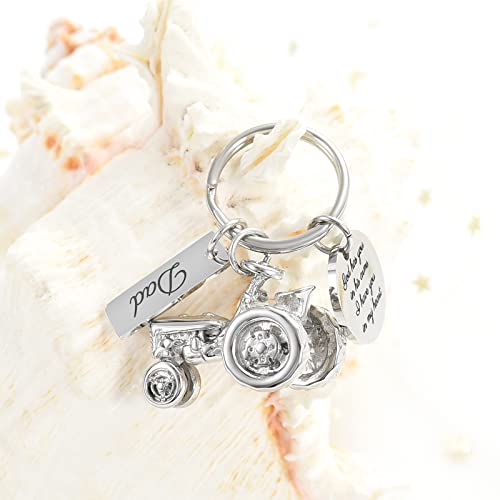 Yinplsmemory Cremation Jewelry Tractor Urn Necklace for Ashes for Men Stainless Steel Tractor Charm Urn Locket Memorial Keepsake Ashes Jewelry Urn Keychain