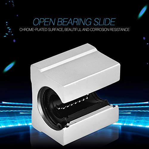 4Pcs SBR16UU 16mm Aluminum Linear Bearings Open Type Linear Motion Ball Bearing Slide Block for CNC Machines and Precision Equipment