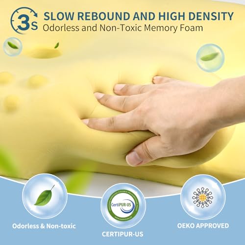Cervical Neck Pillow for Pain Relief, Contour Memory Foam Pillows for Sleeping in Bed, Ergonomic Orthopedic Cooling Pillow for Sleeping, Bed Pillows Neck Support for Side Back Stomach Sleepers,(Grey)
