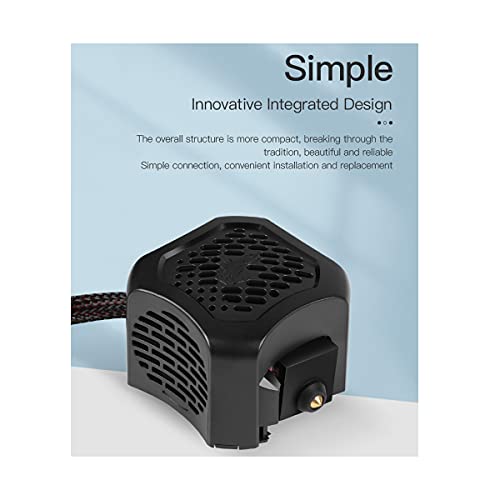 Creality Ender 3 V2 Full Hotend Kit, 3D Printer Accessories, Assembled Nozzle Kit with Dual Fans and ABS Shell for Ender-3 V2 Black