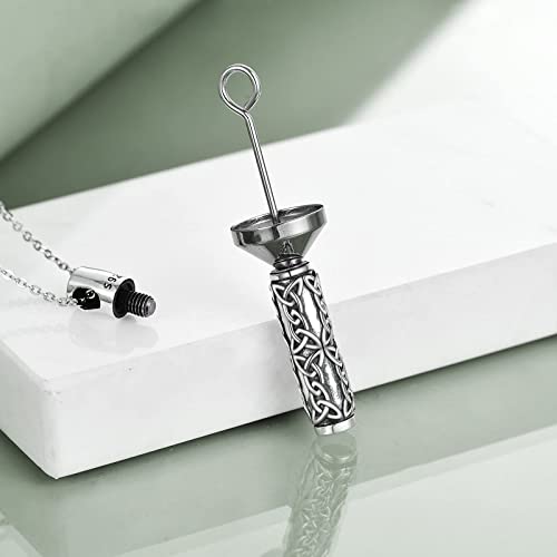 ONEFINITY Urn Necklace for Ashes 925 Sterling Silver Ashes Pendant Necklace Keepsake Cremation Memorial Jewellery Gift for Women Men Celtic Knot