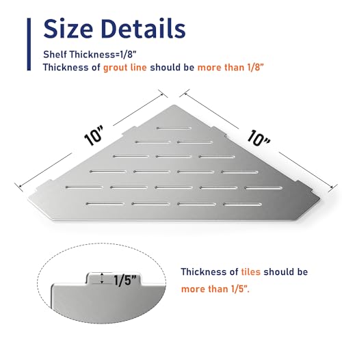 Corner Shower Shelf 10" Brushed 10"-1 Pack