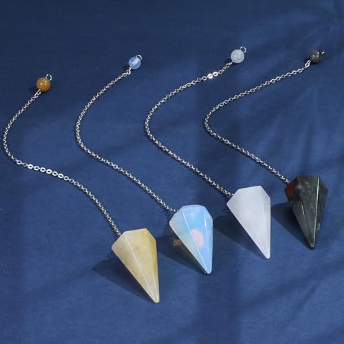 Mixed 9pcs Bulk Pendulum Crystal Reiki Gemstone Quartz Healing Crystals Stones for Spiritual Divination Meditation Chakra Energy Balance Chakra 1