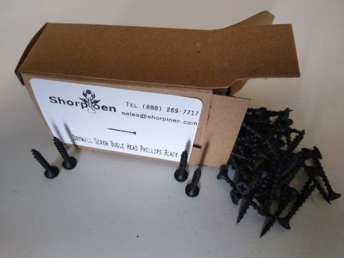 [Australia - AusPower] - 100-Pack 6 x 1 1/4 Phillips Bugle Head Coarse Thread Drywall Screw Black Phosphate Particle Board BC-0620CPG 