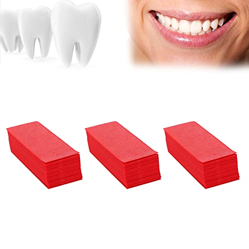 300 Sheets Occlusion Paper Dental, Bite Articulation Paper with Plastic Dispenser, Double-Sided Occlusion Foil Tooth, for Occlusal and Interproximal Adjustments (Red) Red