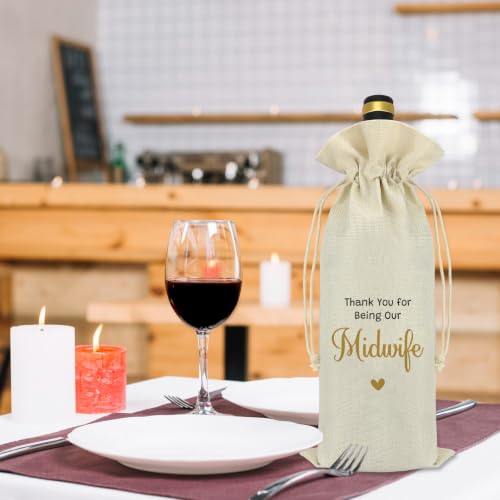 Mikela Thank You Wine Bag for Midwife Appreciation Gifts for Midwife Doula