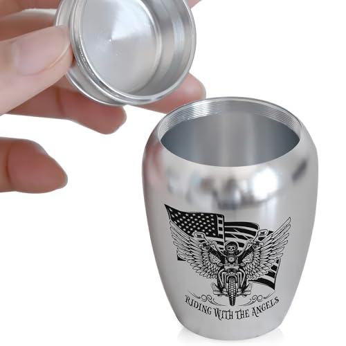 Riding in Heaven Mini Urn for Human Ashes, Motorcycle Memorial
