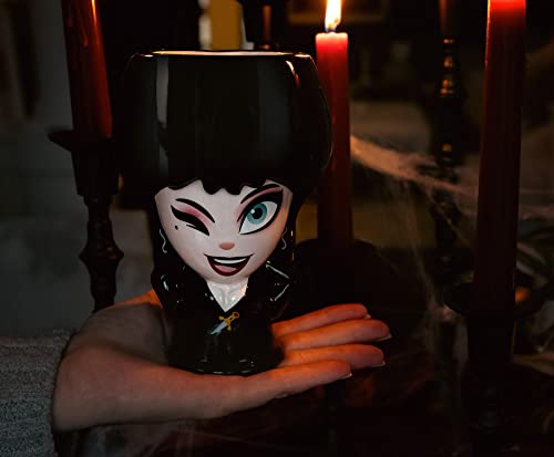 Geeki Tikis Cupful of Cute Mistress of the Dark Elvira Ceramic Mug | Party Cocktail Tumbler For Liquor and Beverages | Holds 18 Ounces