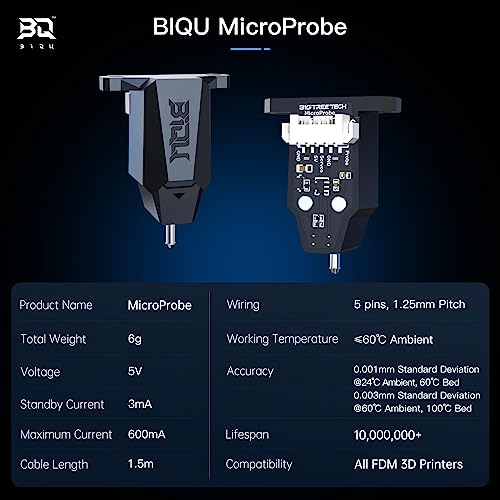 BIGTREETECH MicroProbe Automatic Bed Leveling Sensor Kit, High Precision Up to 0.001 mm for All FDM 3D Printer Ender-3 Voron 2.4 RatRig VC3 H2 Series Compatible with SKR Mini E3 V3.0 Octopus Board MicroProbe V2.0