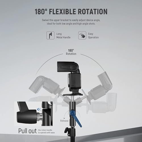 NEEWER Camera Flash Bracket H Type Mount with Umbrella Softbox Holder, 180° Swivel Adjustable Metal Light Stand Adapter with 1/4" to 3/8" Screw Adapter for Speedlite LED Light Stand Tripod (2 Pack) FB-1(2-Pack）