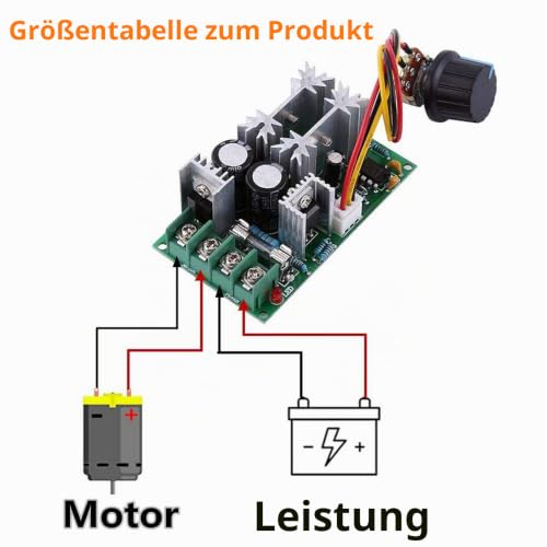 PWM DC Motor Speed Controller 12V 24V 36V 48V High Performance Drive Module, Adjustable Electronic Speed Controller PWM for 20A Ultra Small LED Dimmer