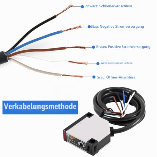 Keenso Reflection Photoelectric Switch, E3JK-R4M1 Reflection Photoelectric Switch, AC 90-250V 3A Photoelectric Switch