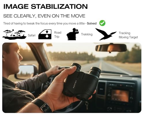HONTRY Compact Travel Binoculars for Adults and Kids (Black) Black 12.0 x 25.0 Millimeters