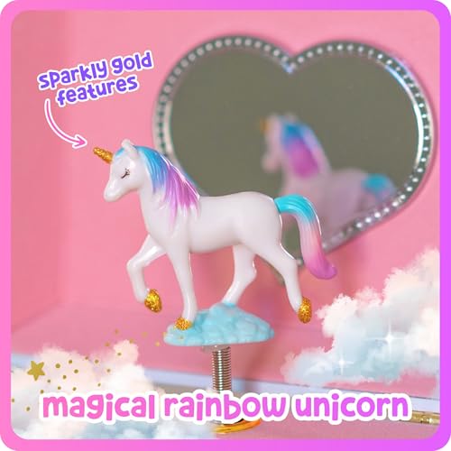 Giggle & Honey® Musical Unicorn Jewelry Box for Girls Floral Unicorn