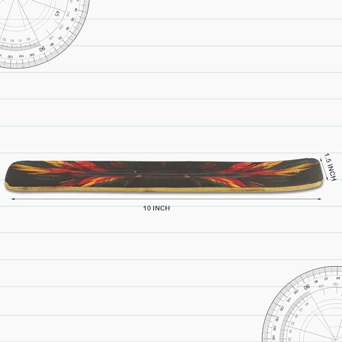 Eleet Wooden Incense Holder Burner Holder, Modern Incense Ash Catcher or Incense Stick Holder for Home Décor, 10-inch Long for Home Décor, Mango Wood (Multi Feather Dark) Multi Feather Dark