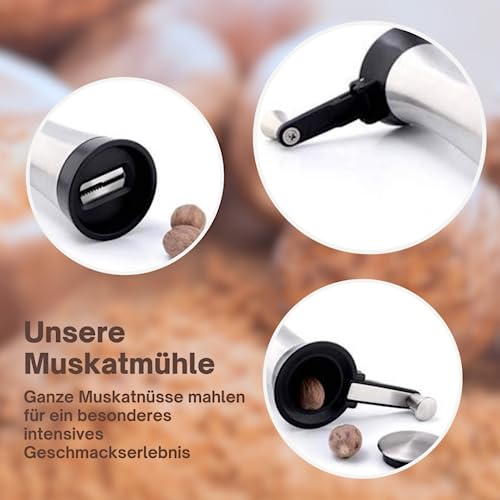 Top supper999 Nutmeg Mill Stainless Steel with Storage Container and Folding Crank
