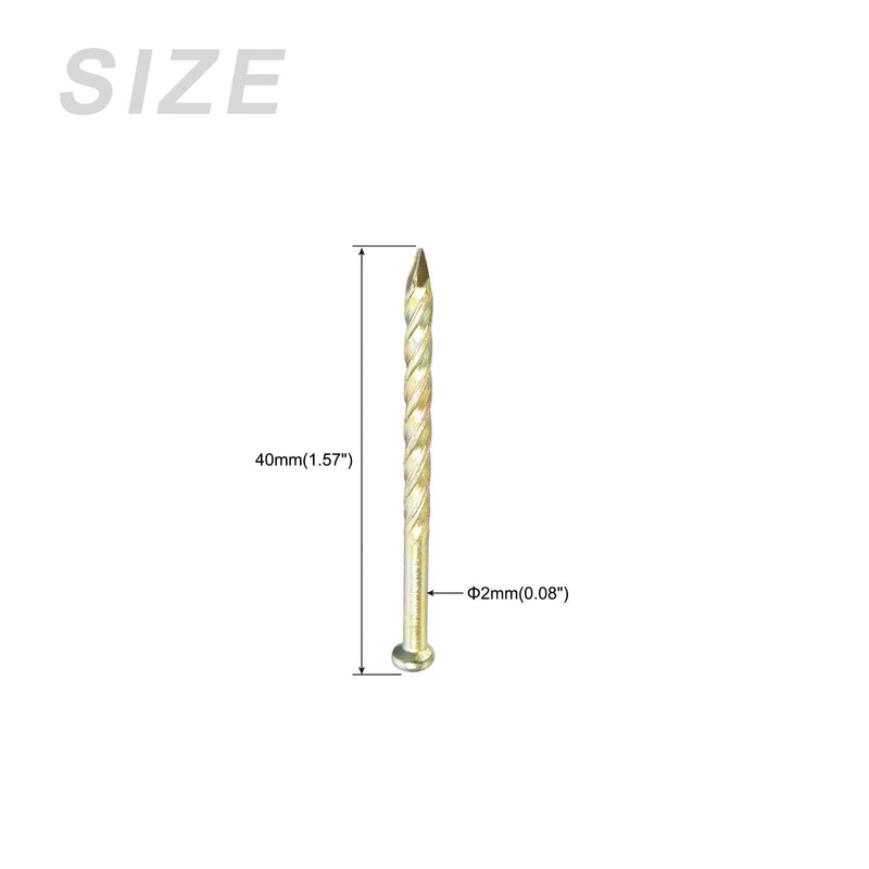 [Australia - AusPower] - Fence Deck Nails (40mmx2mm) 150Pcs, Carbon Steel Zinc Plated Spiral Shank Deck Nail - for House Repairing, Wall, Floor 