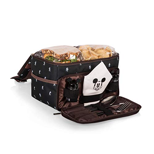 PICNIC TIME Disney Mickey Mouse Lunch Box Insulated Lunch Bag for Adults & Men, Lunch Tote Cooler with Utensil Set & Napkin, Portable Lunchbox for Work & Travel (Mickey Mouse Pattern) Disney Mickey Mouse - Mickey Mouse Pattern