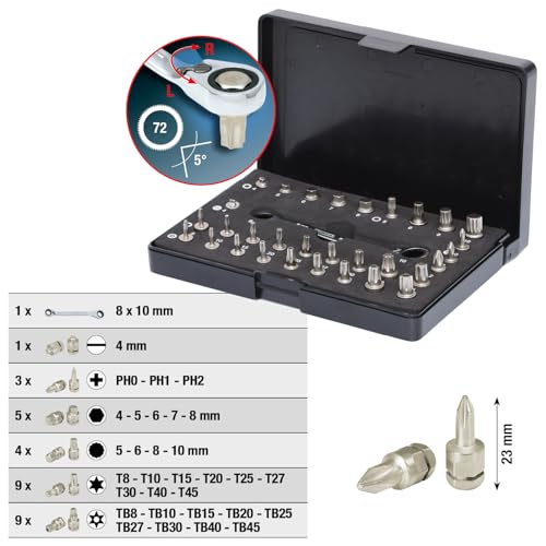 KS Tools 503.4670 GearPlus Micro Bit Set Reversible (32 Pieces)