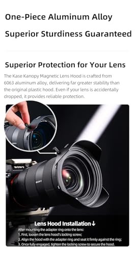 Kase Kanopy Magnetic Metal Lens Hood for Revolution/Revolution Plus 95mm Filters (Hood + 77mm Adapter) Hood + 77mm Adapter
