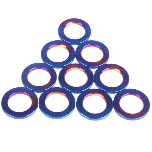 FLKERSYH burnt blue titanium M8 flat washers for bolt screws, 10-piece set