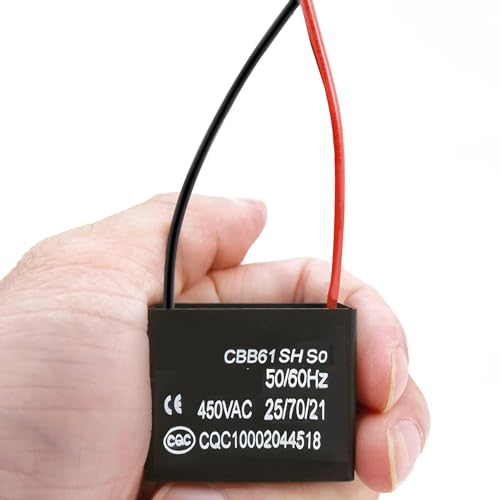DollaTek 2pcs CBB61 1uF 450V AC 50/60Hz Air Conditioning Fan Motor Running Capacitor 1uF