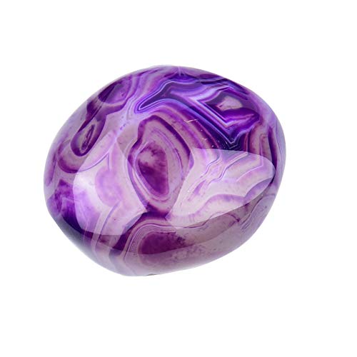 June&Ann Purple Agate Palm Stones Healing Gemstone Therapy Worry Crystal Stones for Meditation Chakra Balancing Collection, Irregular Shape