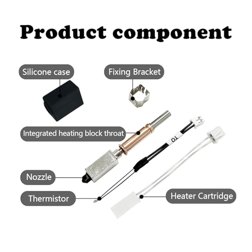 Upgrade Kobra 3 Ceramic Hotend Hot End Assembly Print Head Extruder with Hardened Steel Nozzle Heating Block Hotend Replacement for Anycubic 3D Printer