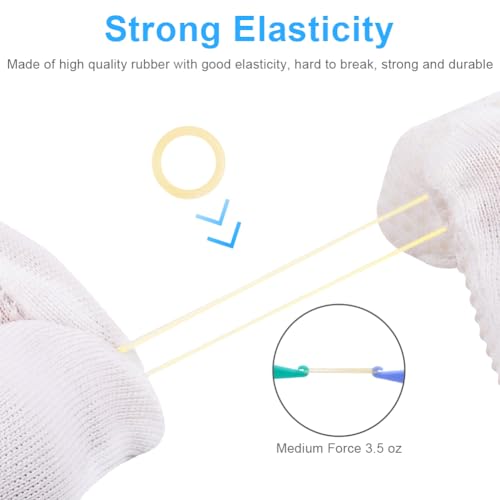 OFFCUP Orthodontic Elastic Teeth, Pack of 500 | Orthodontic Elastics with 5 Braces Placer for Gap Braces, Braces, Crooked (Rabbit 3/16") 3/16''