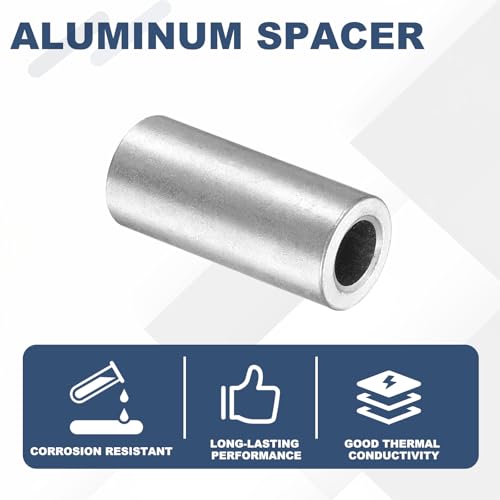 uxcell 8Pcs Aluminum Spacer 3/4" OD x 3/8" ID x 1-3/4" Length Screw Standoff Bushing Plain Finish Unthreaded Round Metal Spacer for Screws Bolts and Rods, Silver 1-3/4"