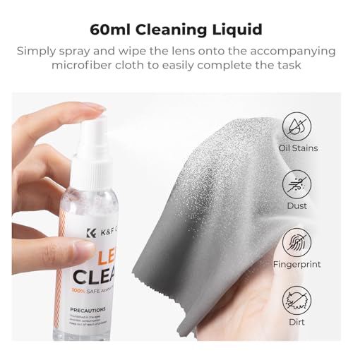 K&F CONCEPT 25 in 1 Camera Cleaning Kit, Full Frame Lens and Sensor Cleaner 24mm