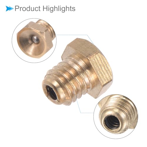 Set of 4 Push Button Grease Nipples Lubricating Oil Cap M6x1 Thread | Hex ball lubricating nipple, for lubrication system