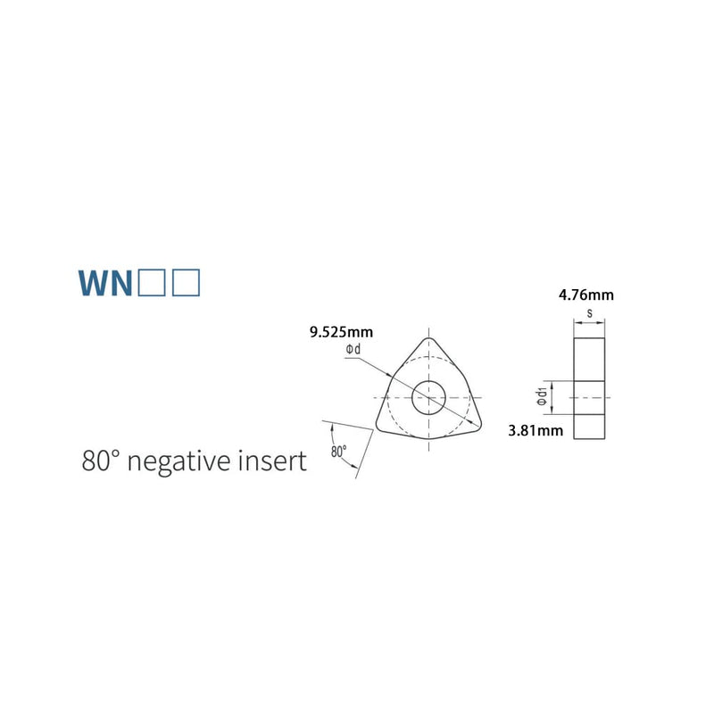 [Australia - AusPower] - CDBP CNC Carbide Inserts Reversible Plates WNMG060404 WNMG331 - Universal Steel Machining Turning Inserts -TiN Coating Pack of 10 WNMG060404-PM 