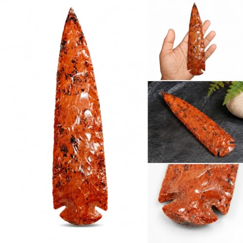 Hand-Carved Mahogany Obsidian Arrowhead, Select Size Obsidian Gemstone Spearhead Size - 3 Inch