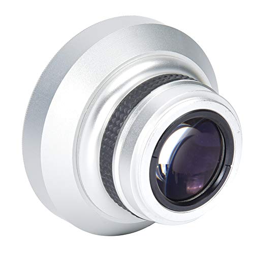 37mm Fisheye Lens, 0.25X Super Wide Additional Lens for Travel Photography Aluminum Alloy Optical Glass Silver with 12.5X Macro Close Up Design 1 Piece